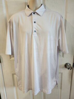 FootJoy~FJ~Golf Polo Shirt~Mens XL~White~Striped Collar